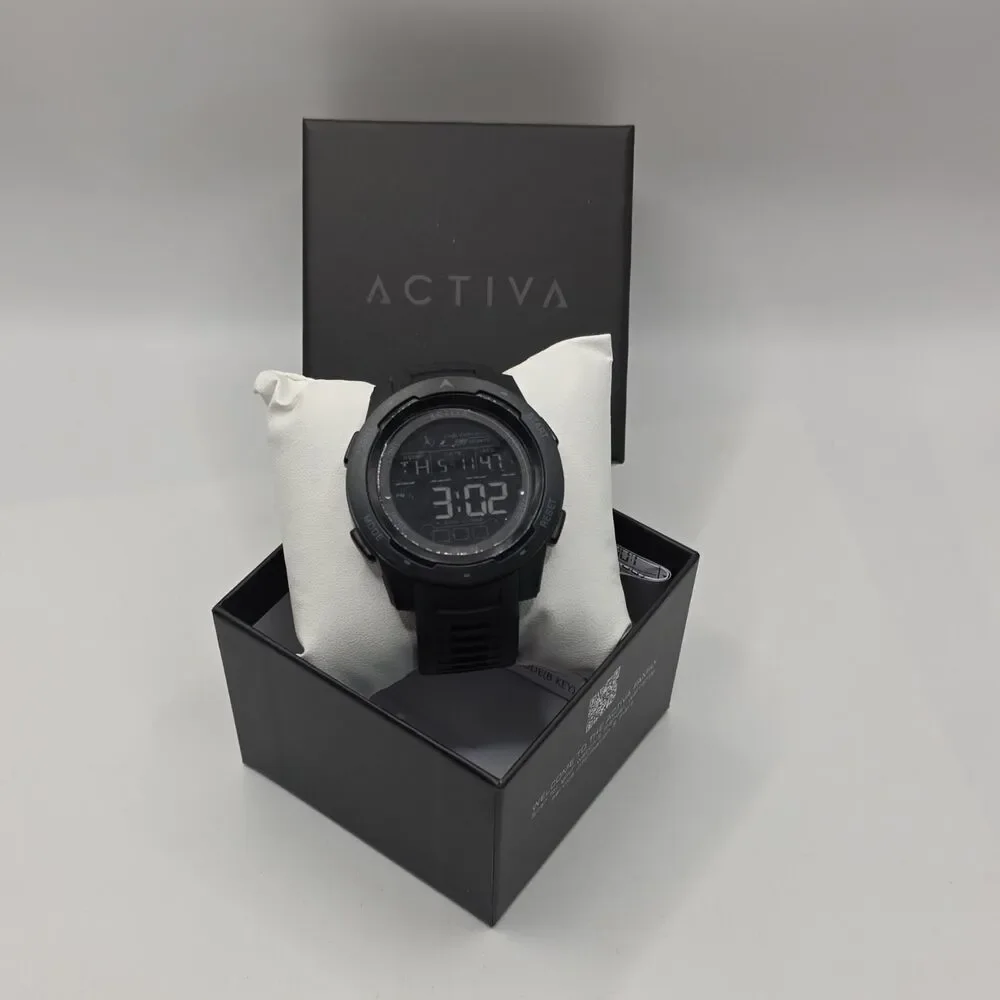 Activa X Invicta Digital Sport Watch, Black, 45mm Alarm/Chronograph/Light,WR 30m